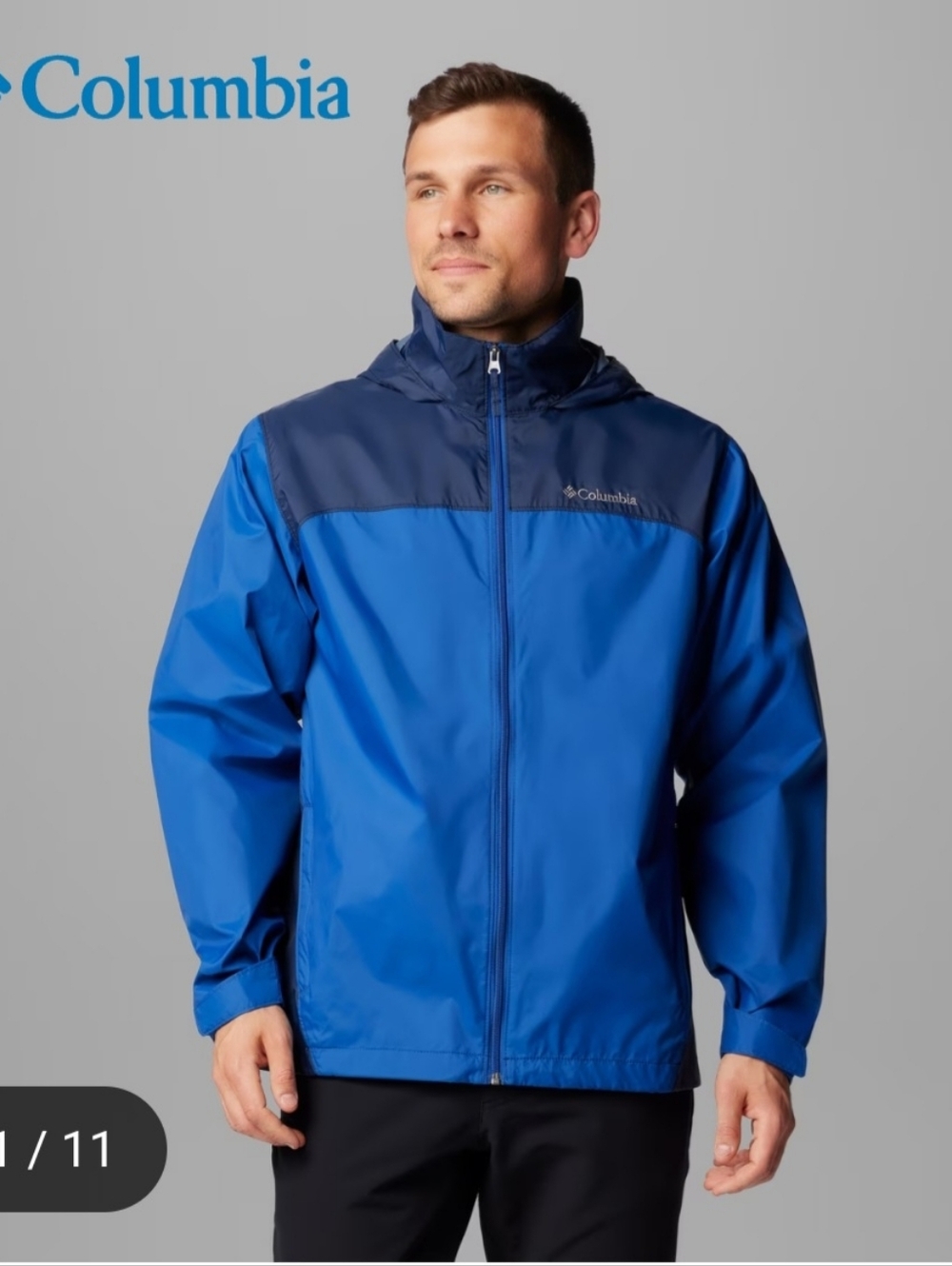 Columbia Blue and Navy Lightweight Hooded Jacket